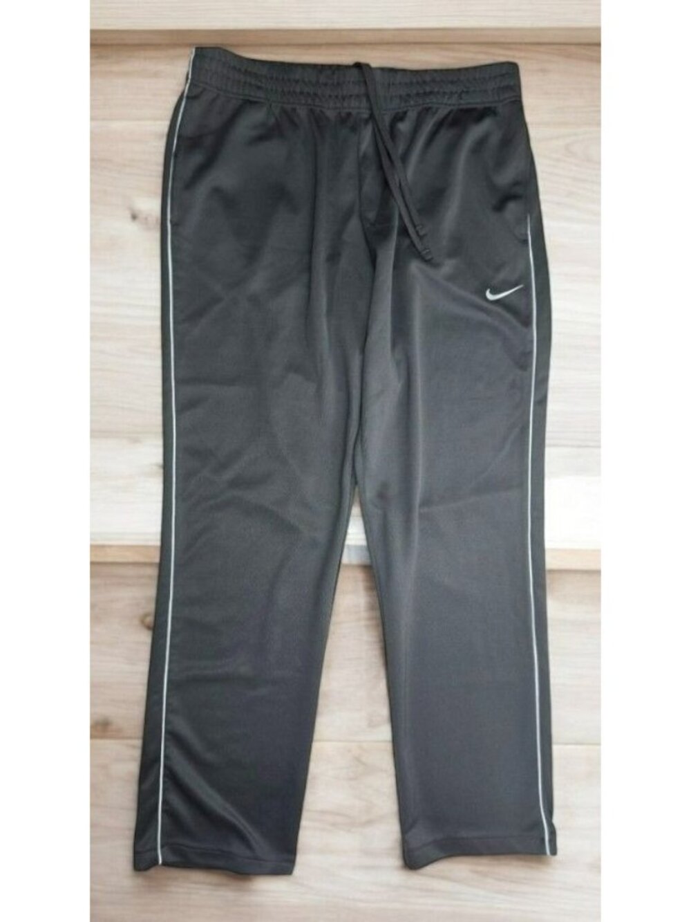 Nike Mens Gray Athletic Track Pants Size XL White Piping Trim